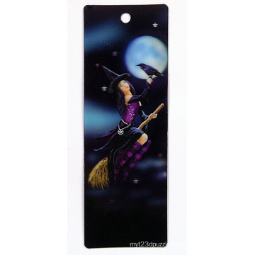 2015 New Design Good 3D Lenticular Bookmarks with Witch Image